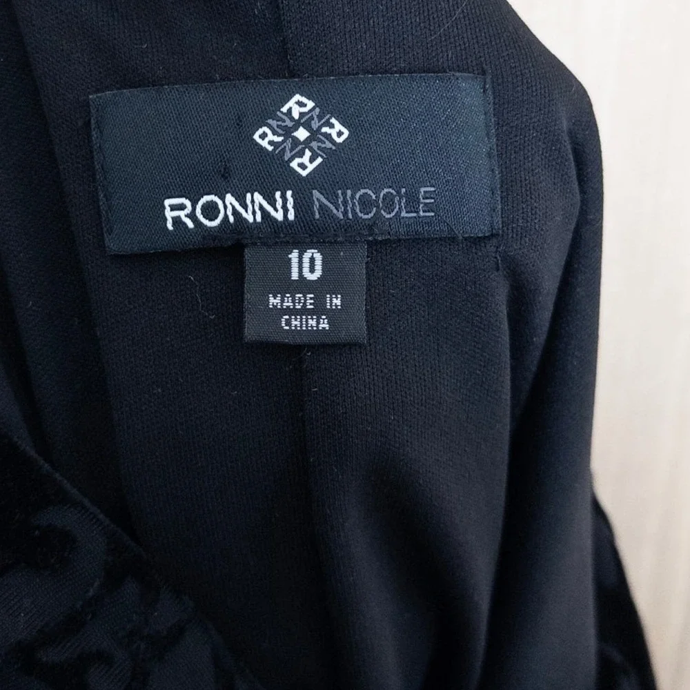Ronni Nicole Women Velvet Dress Size 10 Black Mock Neck Holiday Party Whimsigoth